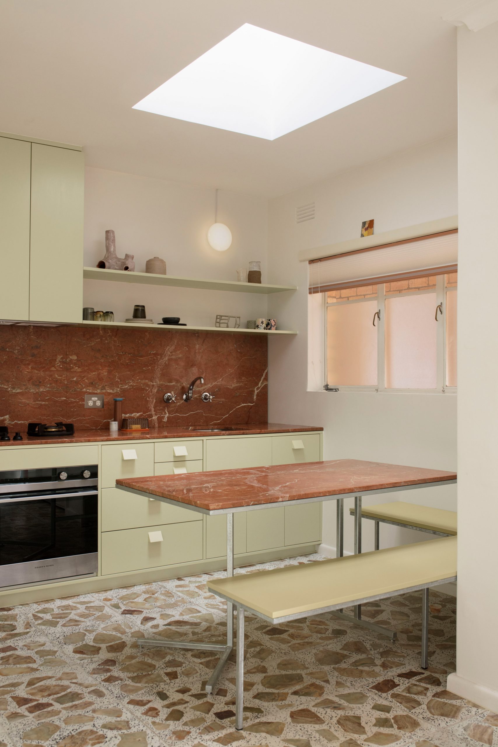 Kitchen with terrazzo floor
